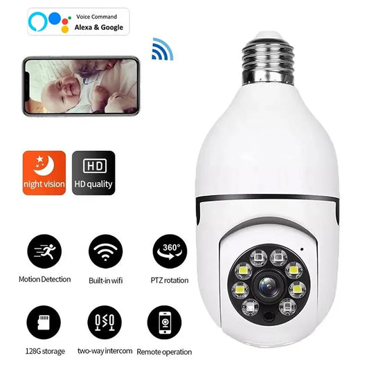 Smart 5G Surveillance Bulb: Full-Color Night Vision